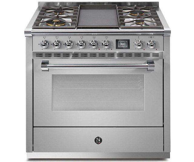 Steel AQ9S-4T Ascot gasfornuis - combi-stoomoven - met frytop bakplaat
