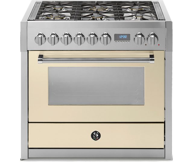 Steel G9F-6W fornuis afgebeeld in de kleur Crema