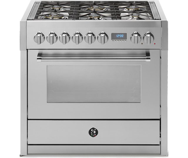 Steel G9F-6W rvs fornuis - 90 cm. breed - 6 gasbranders