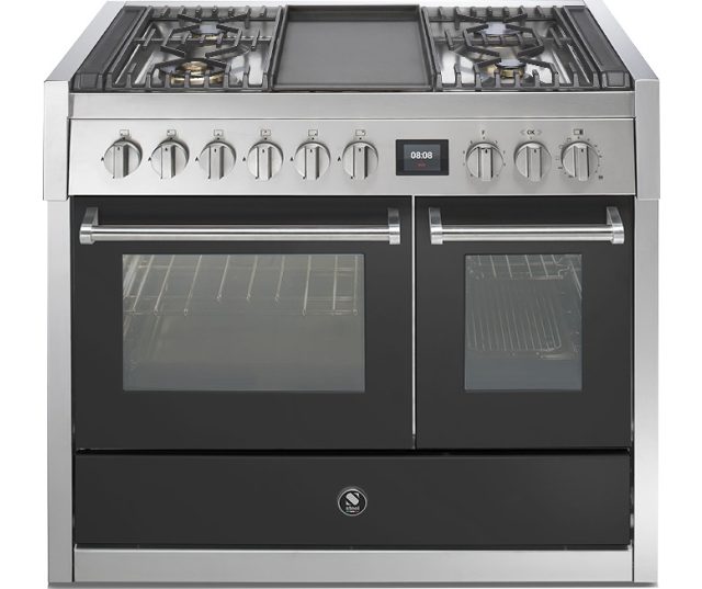 Steel GQ10SF-4T fornuis met combi-stoomoven en frytop - 100 cm breed