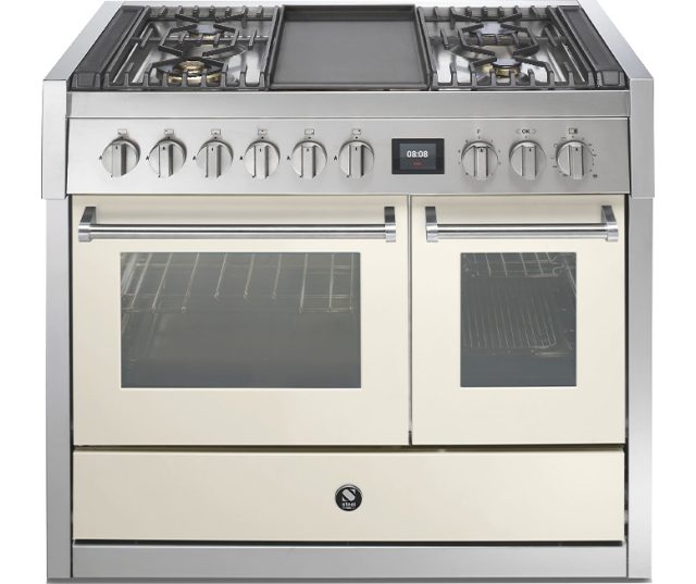 Steel GQ10SF-4T fornuis met combi-stoomoven en frytop - 100 cm breed