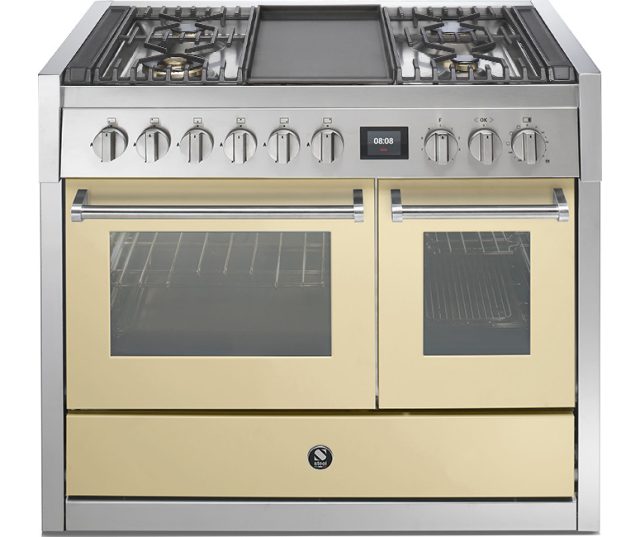 Steel GQ10SF-4T fornuis met combi-stoomoven en frytop - 100 cm breed