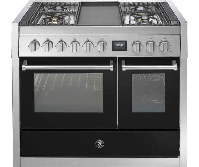 Steel GQ10SF-4T fornuis met combi-stoomoven en frytop - 100 cm breed
