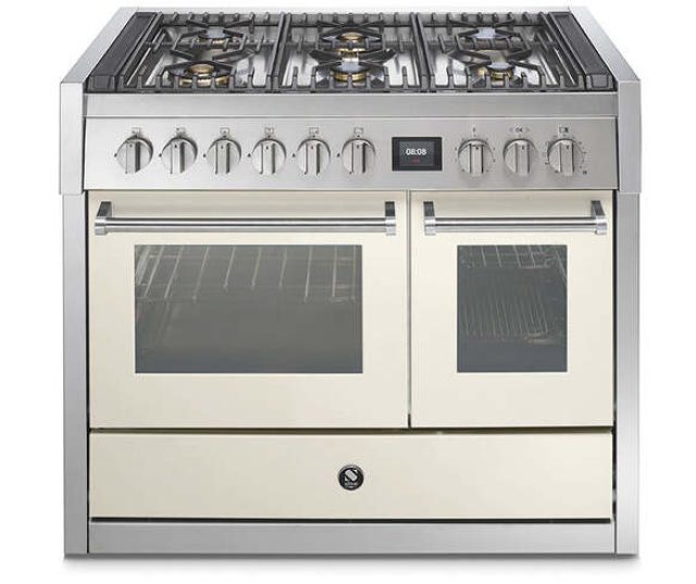 Steel GQ10SF-6W rvs fornuis met combi-stoomoven - 100 cm breed