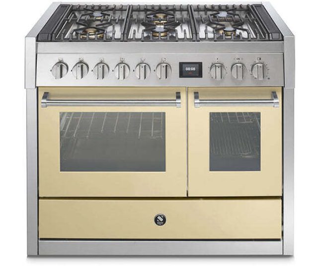 Steel GQ10SF-6W rvs fornuis met combi-stoomoven - 100 cm breed