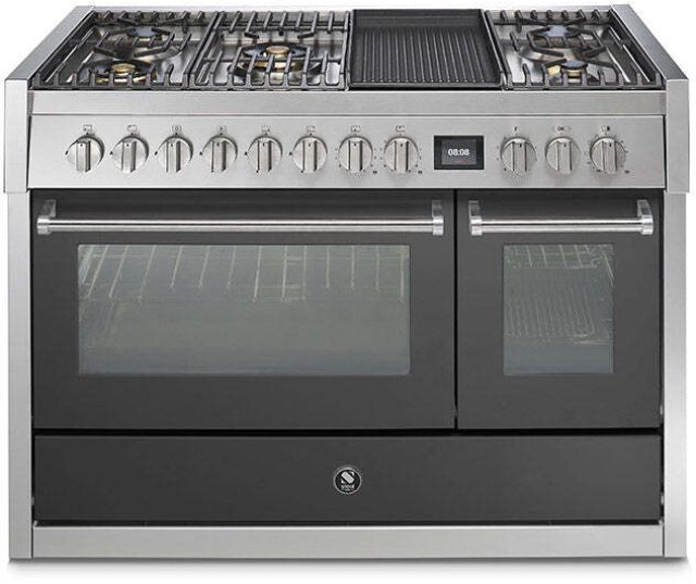 Steel GQ12SF-4BM rvs fornuis met combi-stoomoven - 120 cm breed