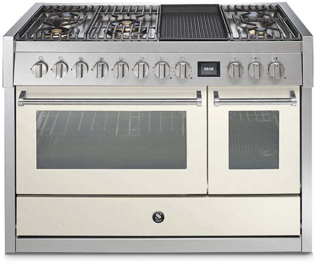 Steel GQ12SF-4BM rvs fornuis met combi-stoomoven - 120 cm breed