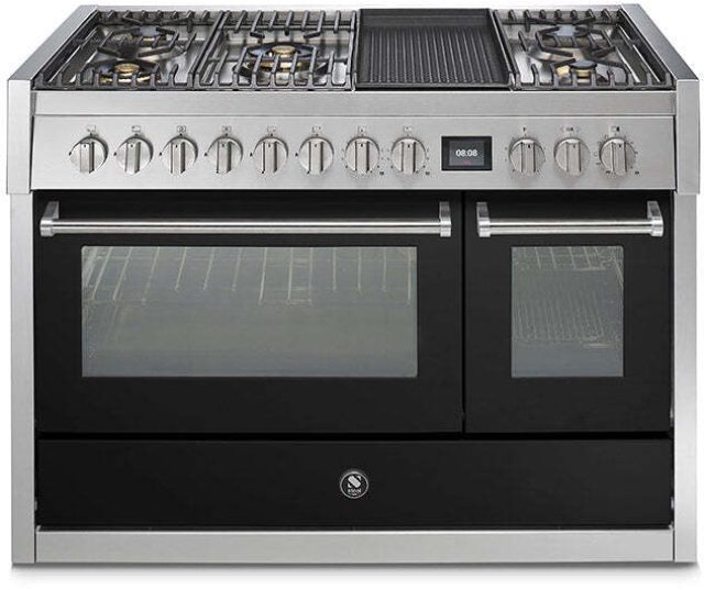 Steel GQ12SF-4BM rvs fornuis met combi-stoomoven - 120 cm breed