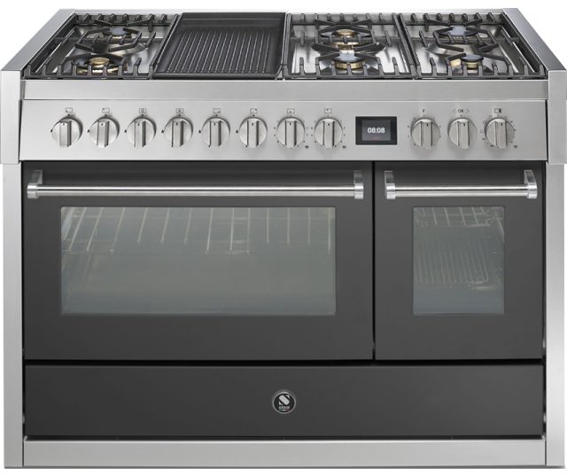 Steel GQ12SF-6B rvs fornuis met combi-stoomoven - 120 cm breed