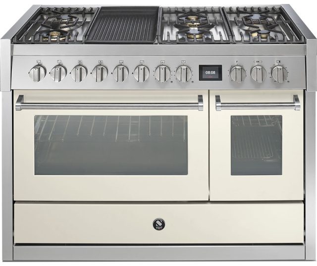 Steel GQ12SF-6B rvs fornuis met combi-stoomoven - 120 cm breed