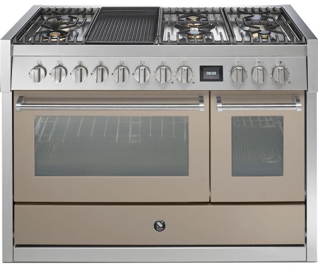 Steel GQ12SF-6B rvs fornuis met combi-stoomoven - 120 cm breed