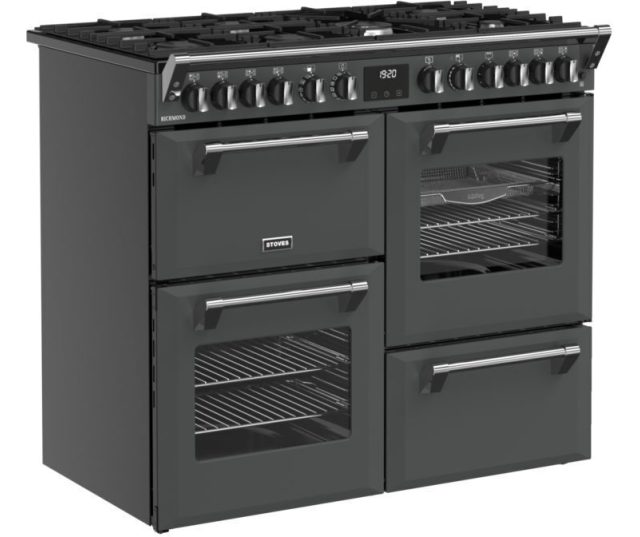 Luxe vrijstaand gasfornuis met multifunctionele ovens en wokbrander – Stoves Richmond 100 DF ANT