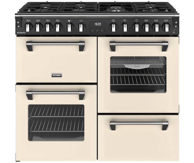 Stoves Richmond 100 DF Crème gasfornuis 100 cm breed – vier ovens en 7-pits gaskookplaat