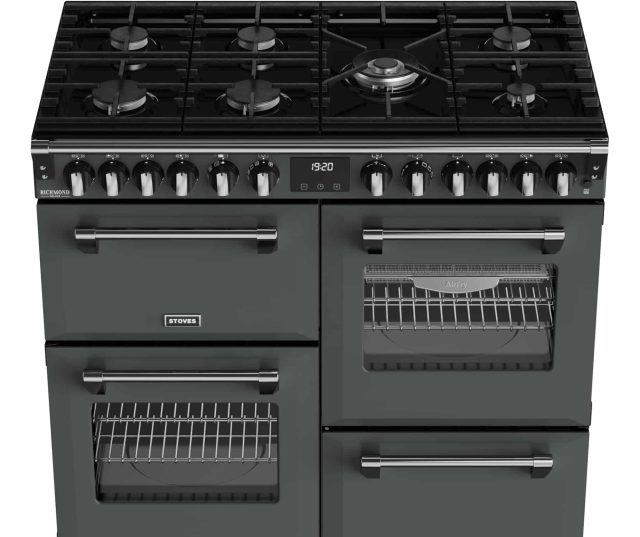 Stoves Richmond 100 DF DX gas fornuis - Antraciet - 100 cm. breed