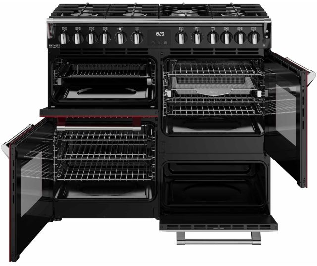 Stoves Richmond 100 DF DX gas fornuis - Garnet Red - 100 cm. breed