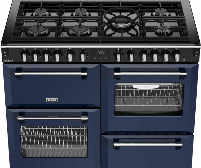 Stoves Richmond 100 DF DX gas fornuis - midnight blue - 100 cm. breed