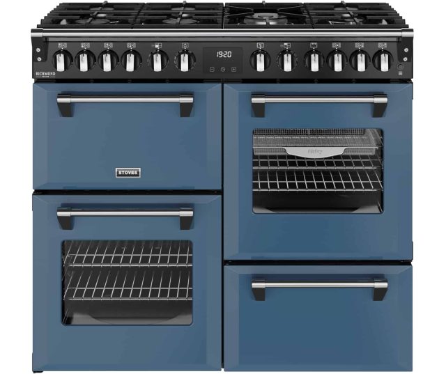 Stoves Richmond 100 DF DX gas fornuis - twilight blue - 100 cm. breed