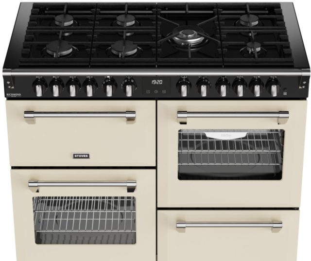7-pits gaskookplaat van Stoves Richmond 110 DF met 4kW wokbrander