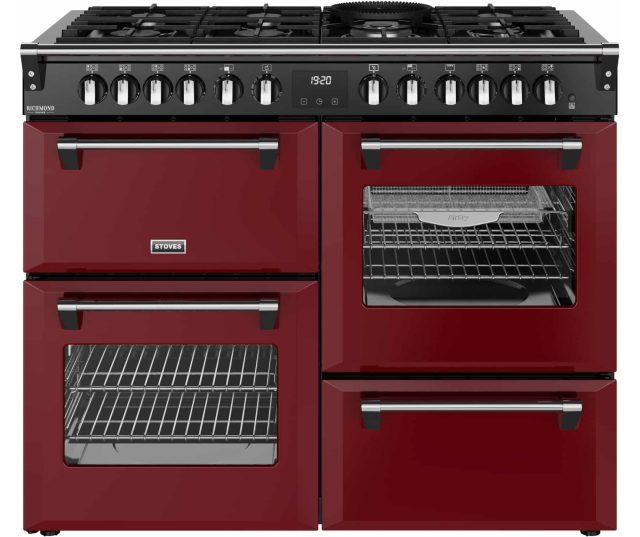 Stoves Richmond 110 DF DX gas fornuis - garnet red - 110 cm. breed