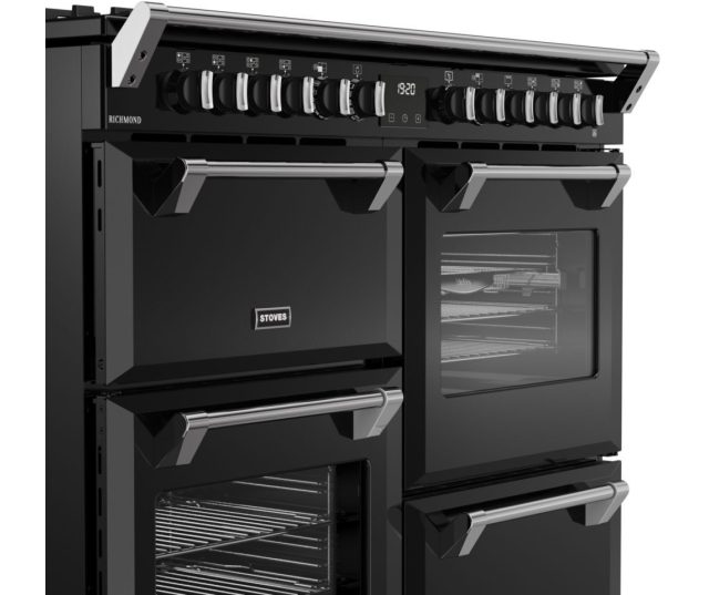 Stoves Richmond 110 DF zwart – retro fornuis met energieklasse A en digitale timer