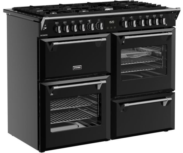 Fornuis met vier ovens, AirFry-functie en PowerWok – Stoves Richmond 110 DF zwart