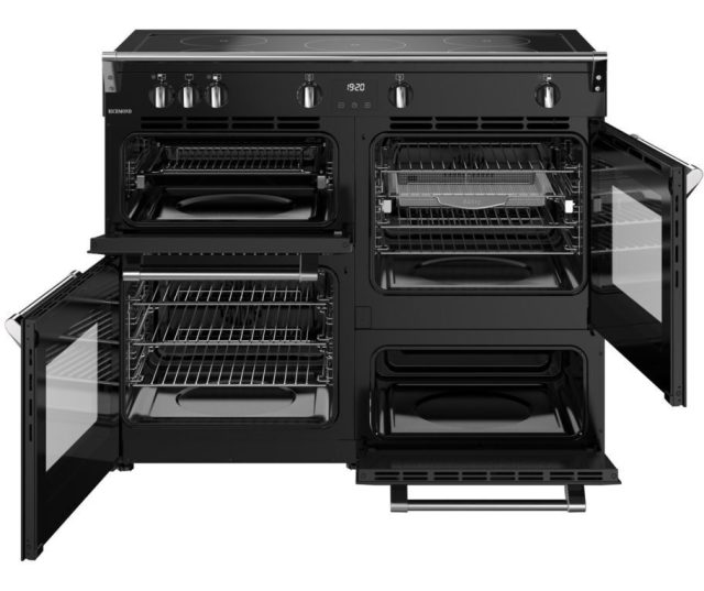 Stoves Richmond 110 EI TCH - zwart retro fornuis met 196 liter oveninhoud en Maxi-Grill™