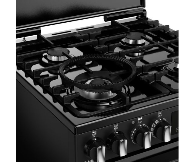 4-pits gaskookplaat Stoves Richmond met gietijzeren pannendragers en 4 kW PowerWok