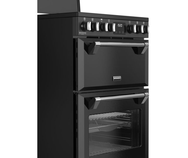 60 cm breed Stoves Richmond DX 60 Ei RTY inductiefornuis in matzwart met dubbele ovens