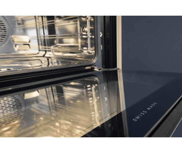 V-Zug Combair V6000 60 inbouw oven - nis 60 cm. - zwart spiegelglas