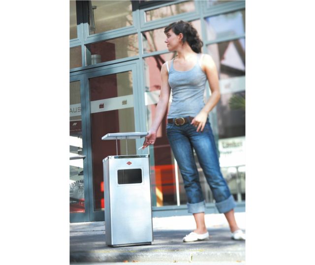 Wesco Staande Asbak 19 Met Dak, Rvs Mat 8012187 afvalbak -