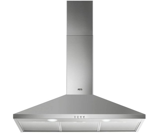 AEG DKE5950M bedieningspaneel met vier draairegelaars verlichtings- en ventilatiefuncties