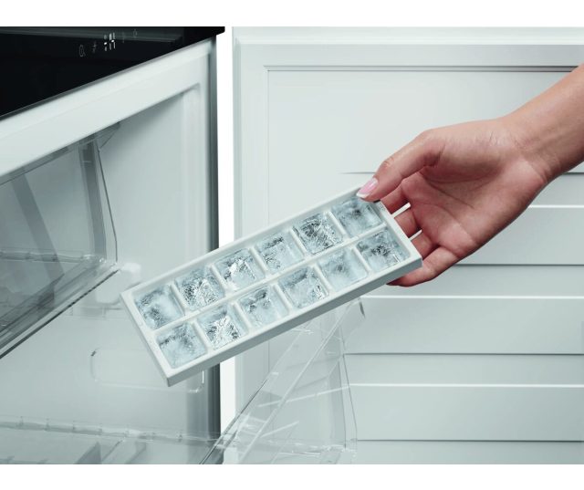 AEG OAB3F821EF ijsblokjesvak uitneembare lade vol ijsblokjes in hand