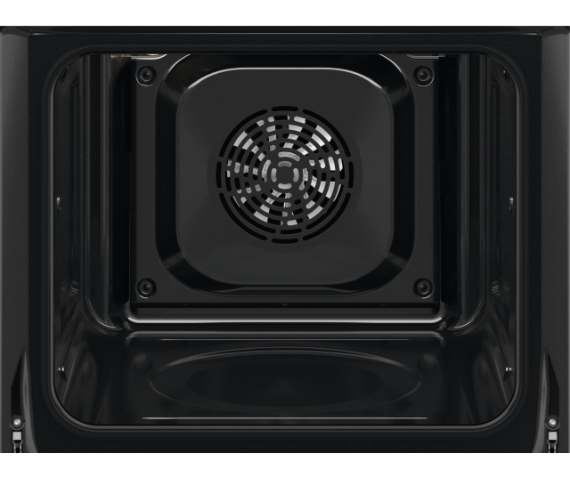 AEG OU5AB20CM inbouwoven leeg interieur met centrale heteluchtventilator en geleiders aan de zijwanden