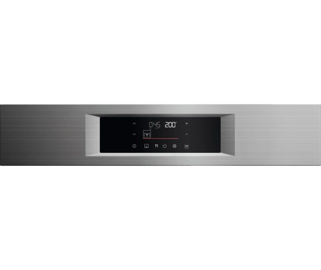 AEG OU5AB40PM compacte oven bedieningspaneel detail gecentreerd met digitale weergave