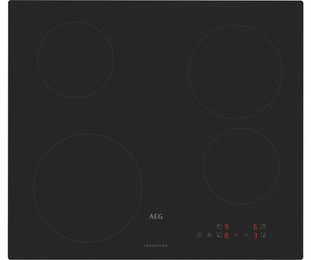 AEG TM64IA00CL inductie kookplaat, vooraanzicht met vier kookzones en bedieningspaneel