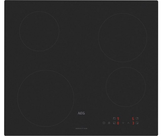AEG TM64IA00CL inductie kookplaat, vooraanzicht met vier kookzones