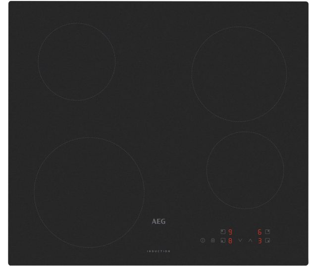 AEG TM64IA00CL inductie kookplaat, vooraanzicht met vier kookzones