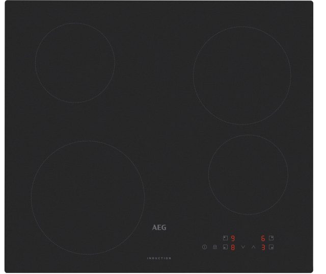 AEG TM64IA00CL inductie kookplaat, vooraanzicht met vier kookzones