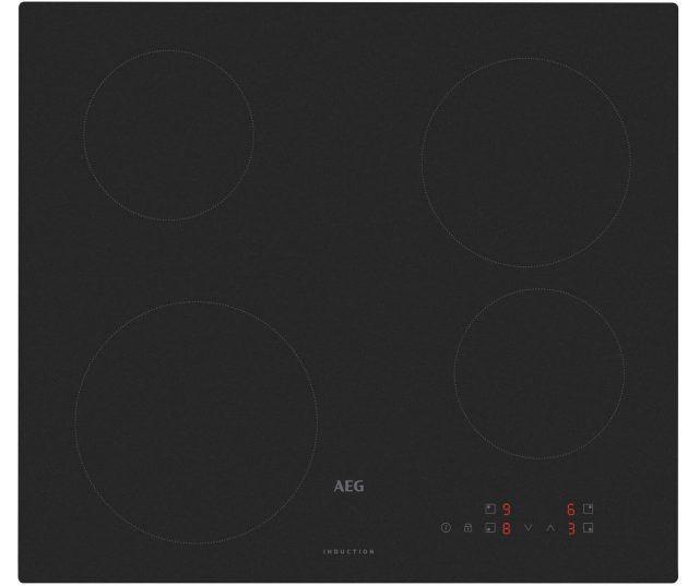AEG TM64IA00CL inductie kookplaat, vooraanzicht met vier kookzones