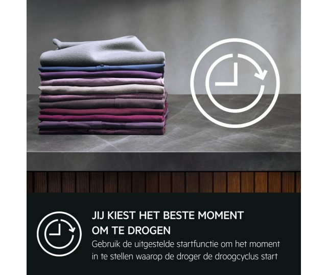 Infographic startfunctie uitgestelde start voor optimaal drogmoment textiel