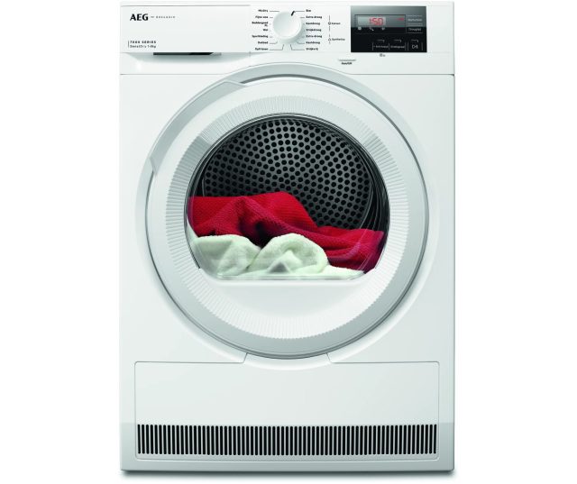 AEG TR72AACHEN SensiDry condensdroger volledige machine vooraanzicht met bedieningspaneel