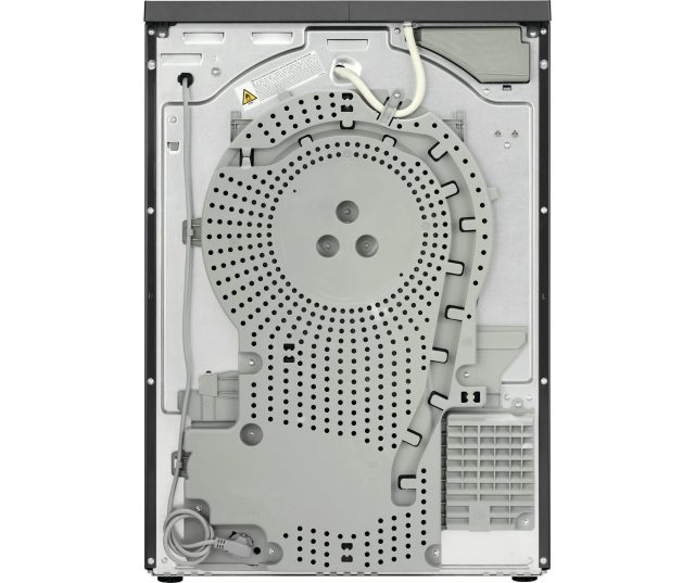 AEG TR868DS4 droger schuine vooraanzicht links met geopende deur en donker antraciet design