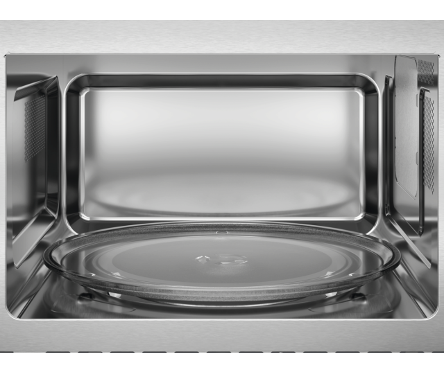 AEG TS5GM25EB inbouw magnetron met grill – close-up van grillrooster op pootjes geplaatst op het glazen draaiplateau