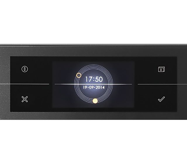 het bedieningspaneel van de Atag CS6674M combi-stoomoven zwart inbouw