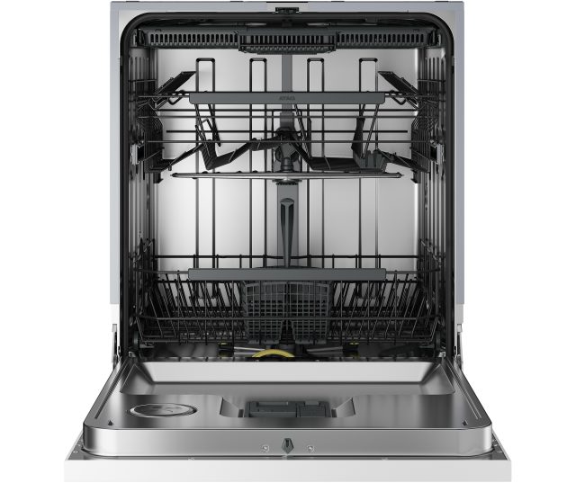 ATAG VAB6704FW vaatwasser interieur met twee sproeiarmen en drie manden, deur geopend