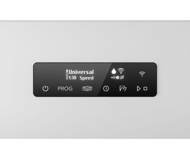 ATAG VAB6704FW vaatwasser bedieningspaneel met Universal 1:30 Speed-programma en touchbediening