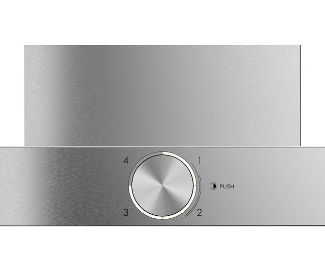 ATAG WS60211JM afzuigkap detail bedieningspaneel met draaiknop, nummering en PUSH-functie