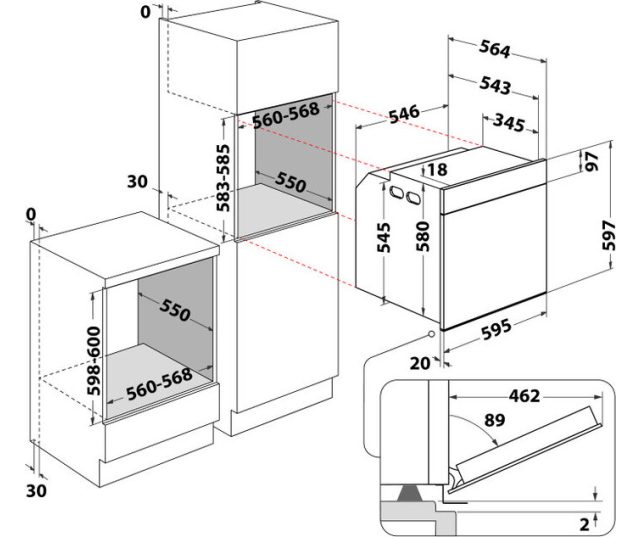 Bauknecht oven - Standaard nishoogte 60 cm