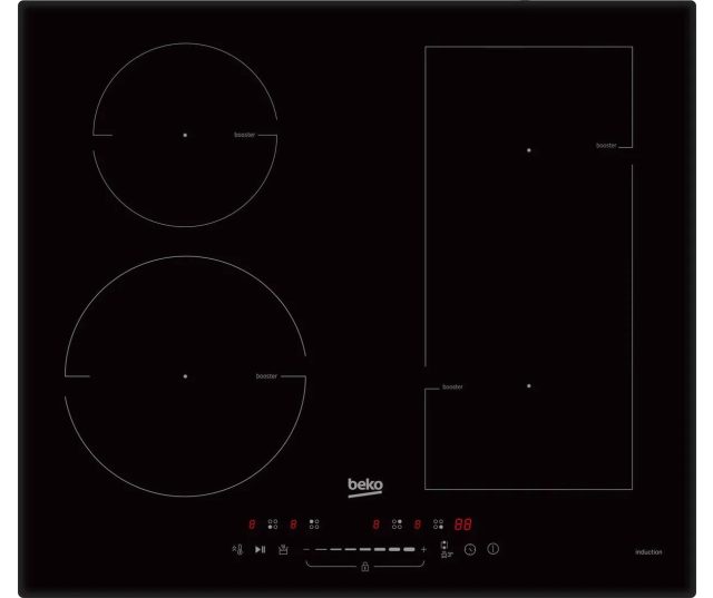 HII 64500 FTO Beko kookplaat - Zwarte glasplaat