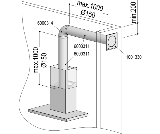 Berbel 1090054 luchtafvoer aansluitset
